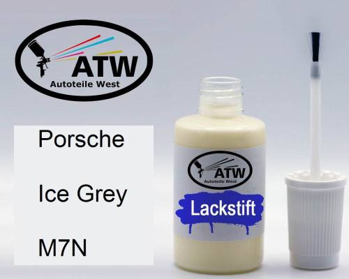 Porsche, Ice Grey, M7N: 20ml Lackstift, von ATW Autoteile West.